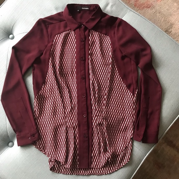 THE KOOPLES  women’s color of the season burgundy long sleeve button shirt - Picture 4 of 16